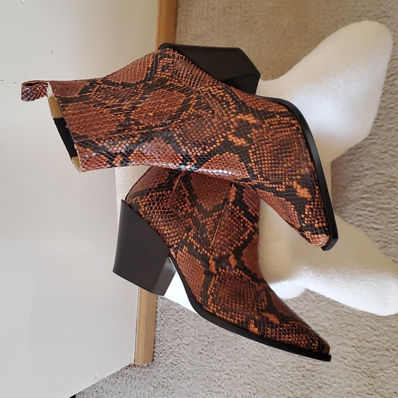 aeyde Snake Print Calf Leather Boots